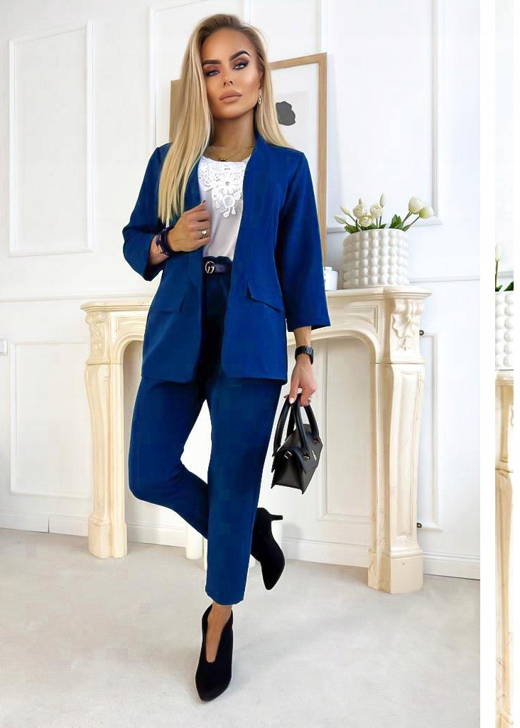 Idealny zjawiskowy stylowy GARNITUR tu MARYNARKA żakiet od kompletu Rozmiar M