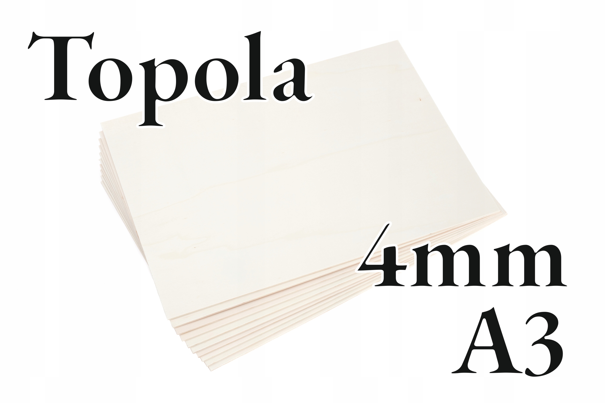 8x Topolová překližka Topol 4mm – A3 210x148mm Onlywood