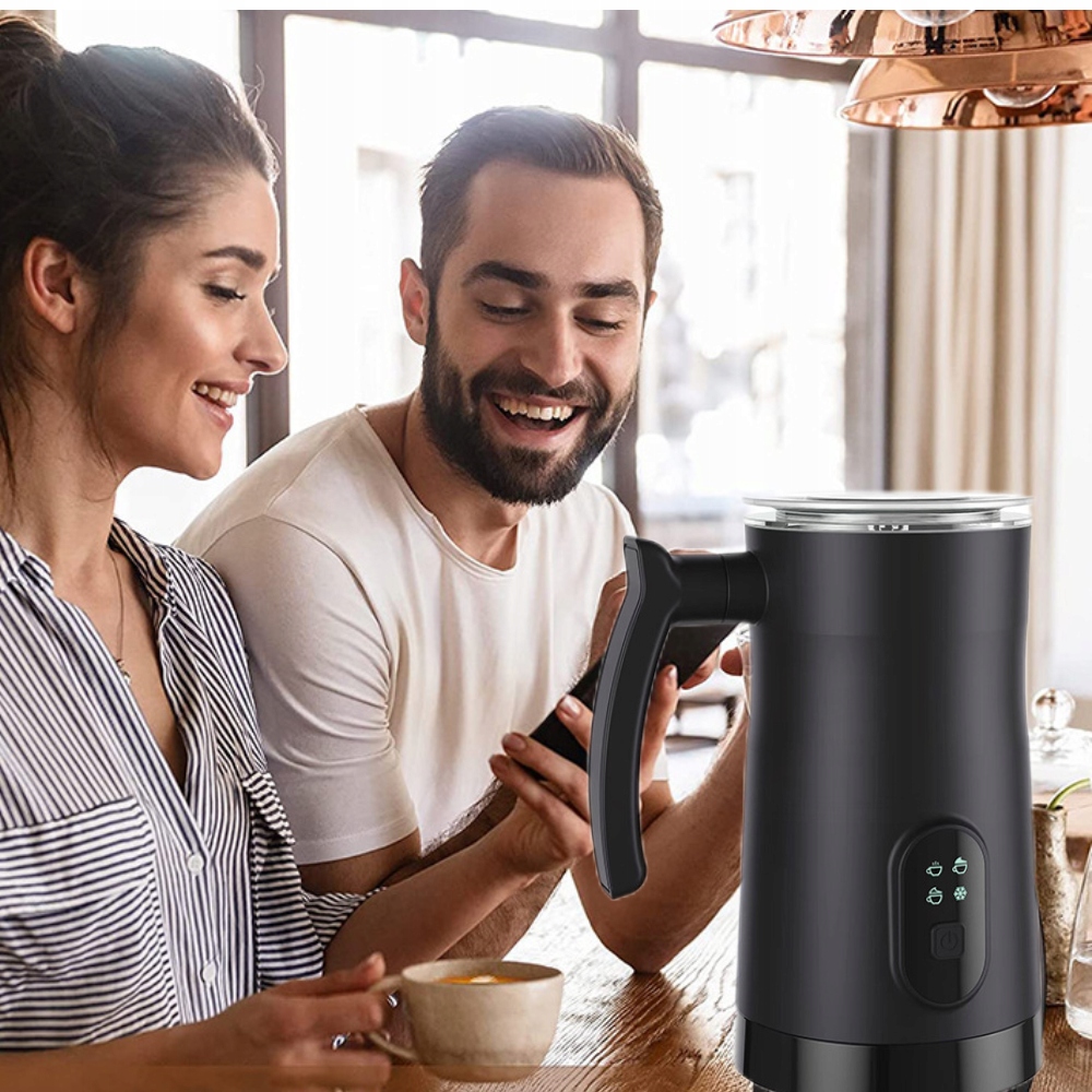 Spieniacz do mleka Podgrzewacz 4 TRYBY Czarny 400W Gorący / Zimny 350ml CE Podgrzewanie tak