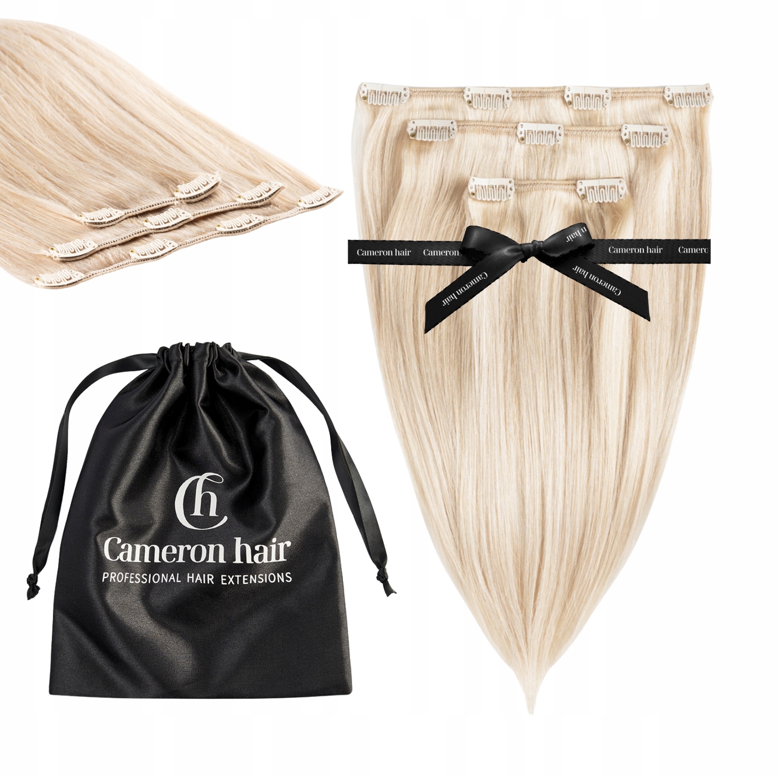 Włosy naturalne Clip In 30 cm 3 taśmy 50 gramów #Silver