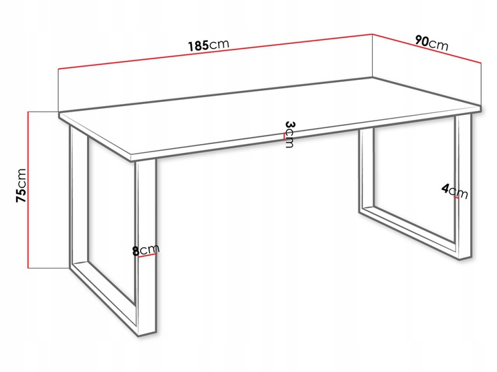 Stół loftowy do jadalni IMPERIAL 185 x 90 DĄB ARTISAN Kod producenta IMPERIALAR185x90
