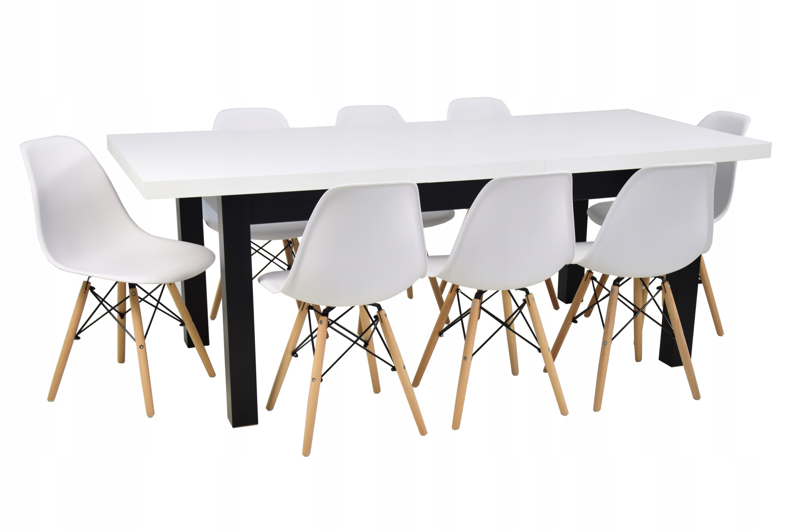 Zestaw skandynawskie krzesła i nowoczesny stół