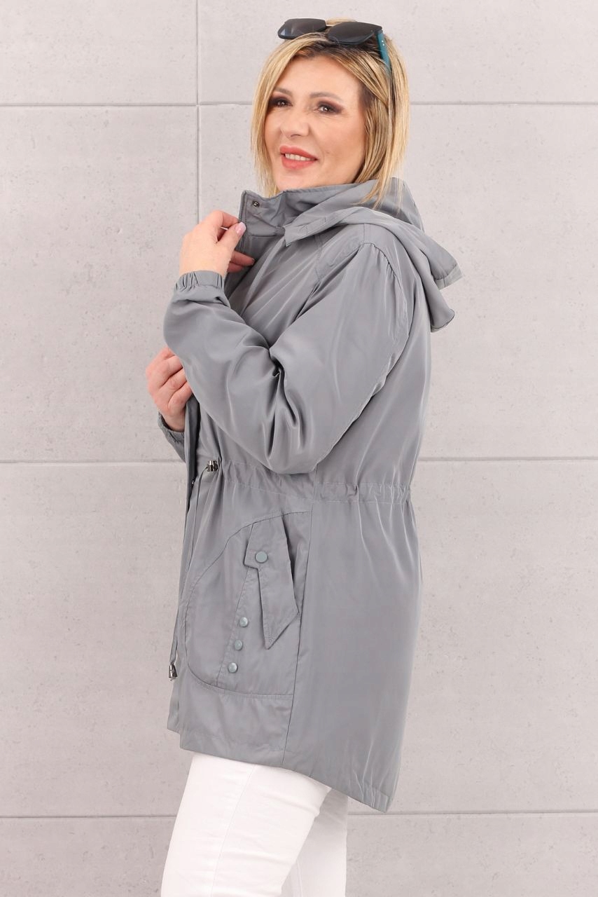 KURTKA DAMSKA PARKA CIENKA WIOSENNA PRZEJŚCIOWA Z KAPTUREM ROZMIARY Długość do połowy uda