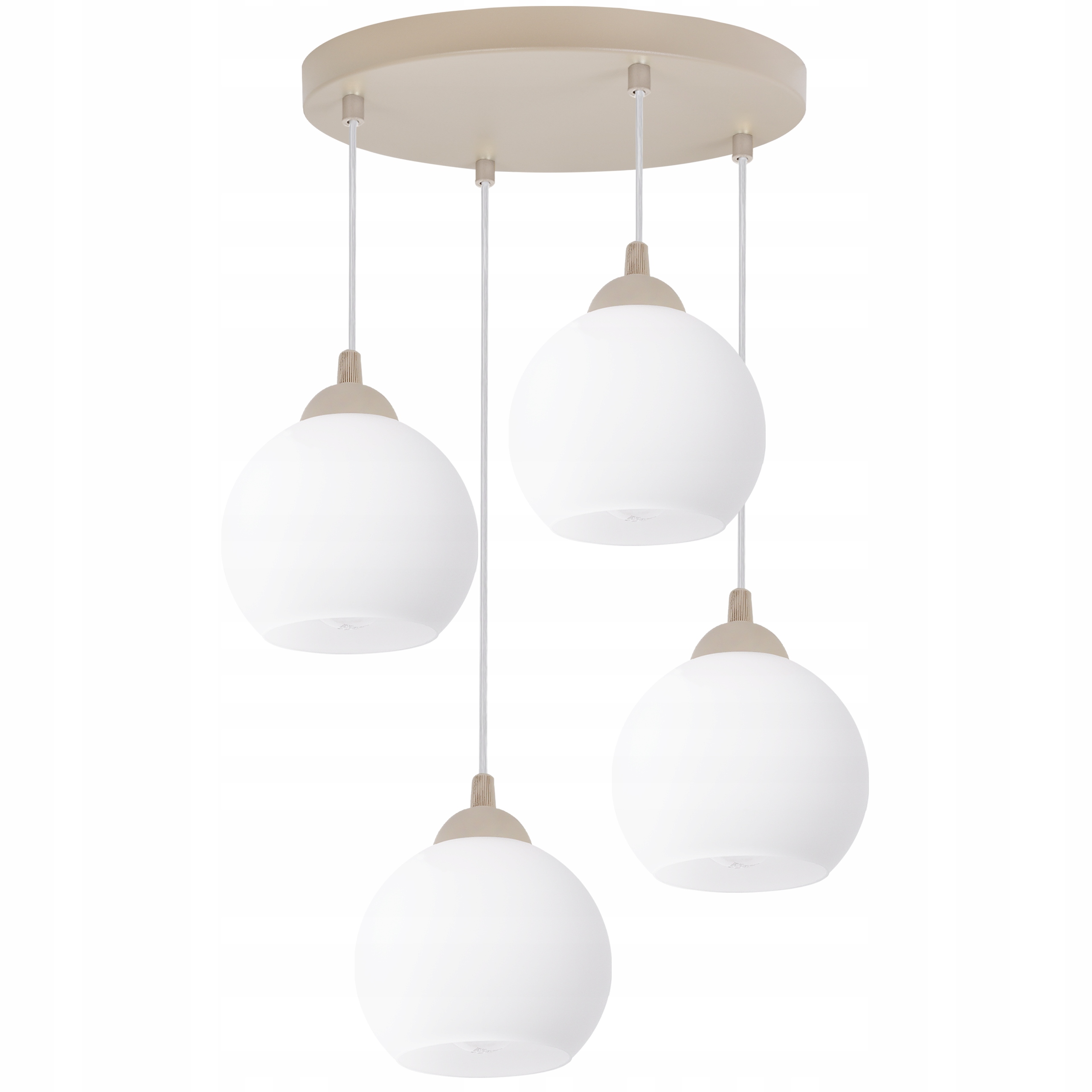 Závesná Stropná Lampa Luster Béžová Sklenené Gule Japandi Do Kuchyne E27