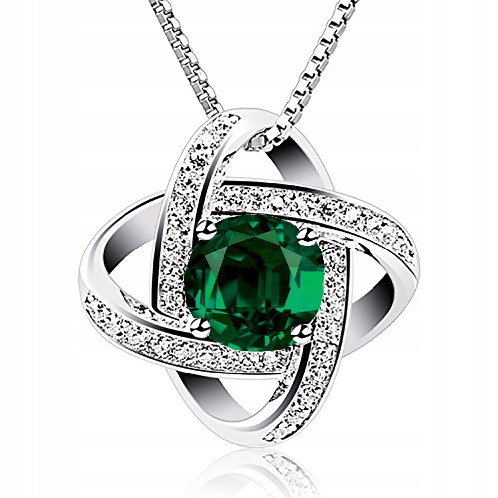 Stříbrný náhrdelník s zirkony jako Dárek pro manželku Nekonečno Zelená