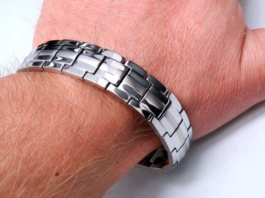 TYTANOWA BRANSOLETA BRANSOLETKA MĘSKA MAGNETYCZNA DUŻA MOC CZYSTY TYTAN Splot Inny splot