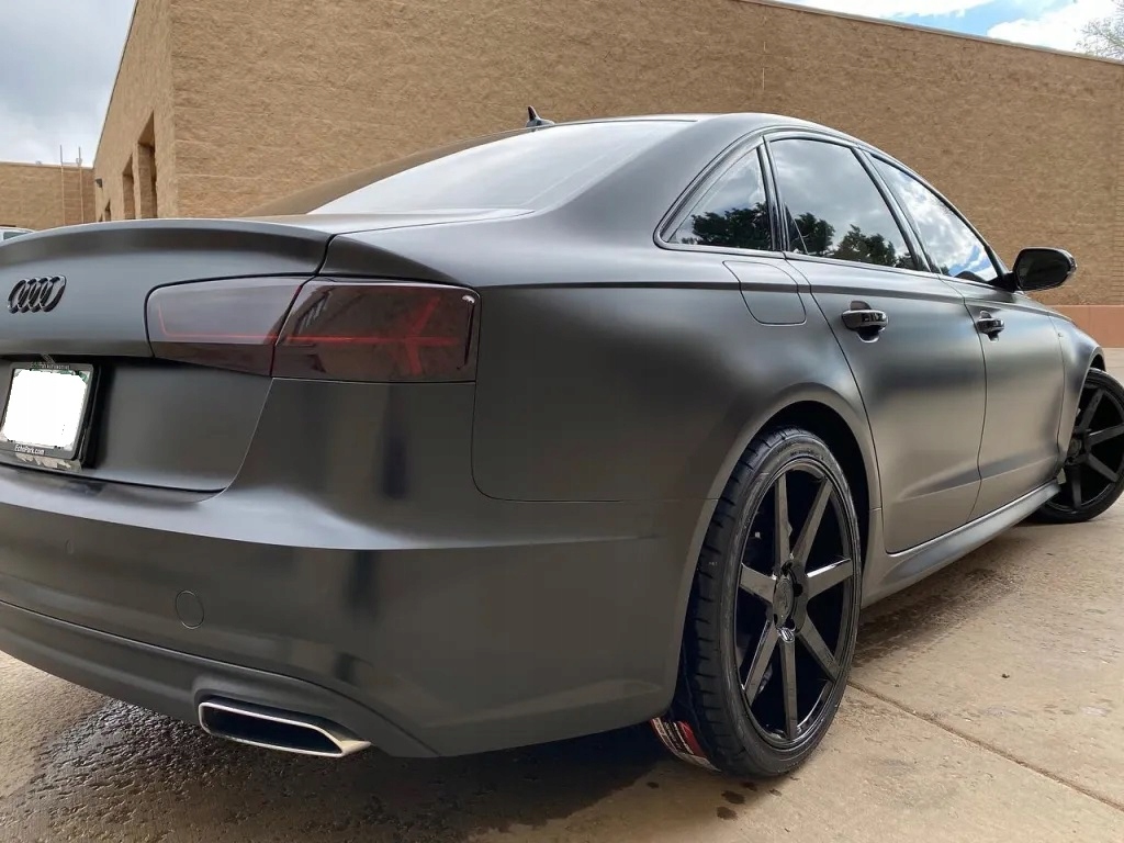 FOLIA CZARNY MAT 152cm CZARNA MATOWA SAMOCHODOWA OKLEINA Z KLEJEM + RAKLA Kolor czarny