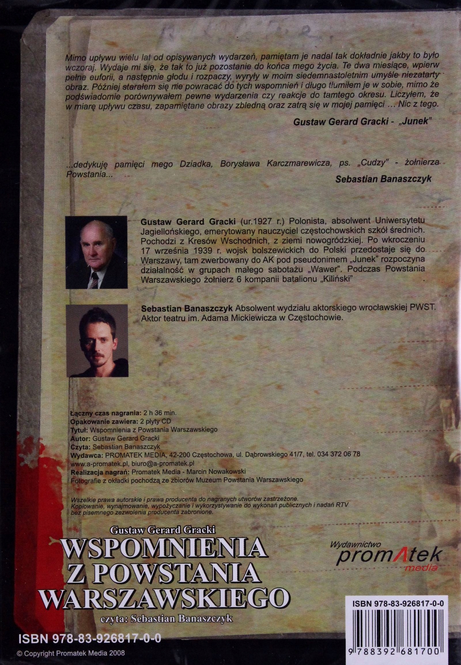 WSPOMNIENIA Z POWSTANIA WARSZAWSKIEGO Wydawnictwo Promatek