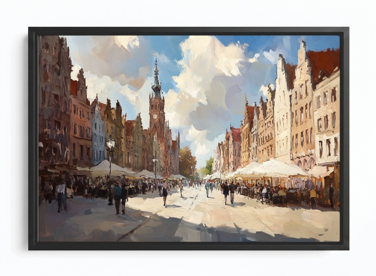 Obraz Rama American Box Architektura Město Gdaňsk Ulice Dlouhý Trh 60x40