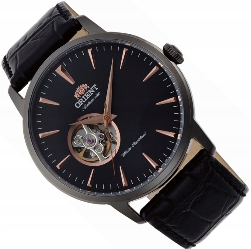 Automatické Pánské Hodinky Orient TAG02001B0 Černé S Open Heart Na Opasku