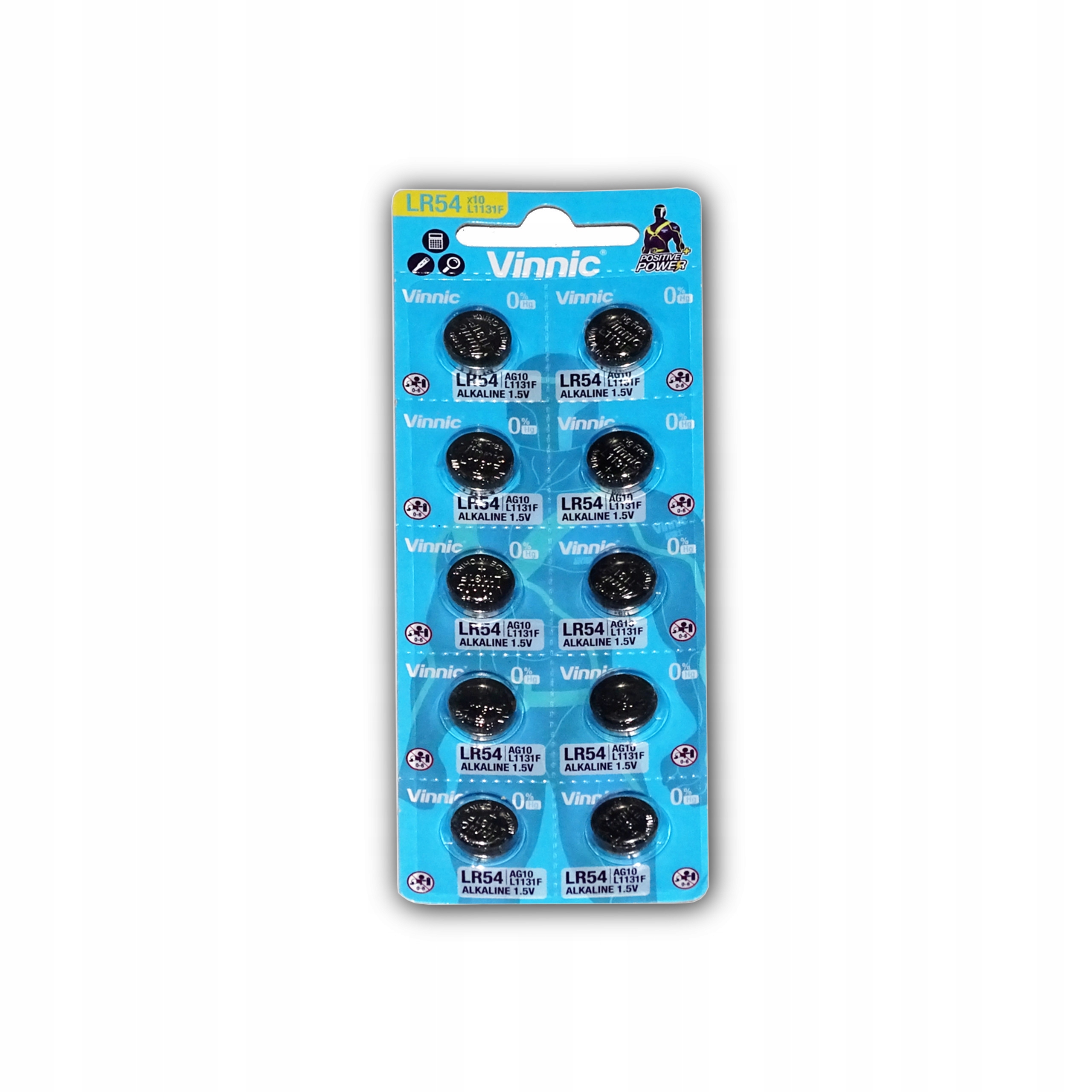 

10 x bateria L1131 AG10 LR54 189 L1131F Vinnic
