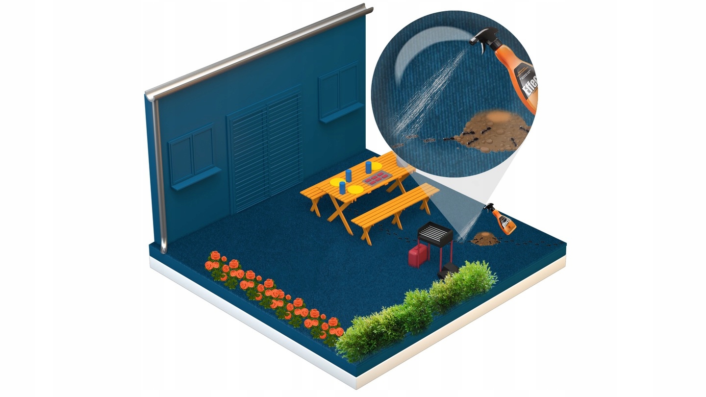 SPRAY ŚRODEK PREPARAT NA MUCHY KOMARY KARALUCHY RYBIKI MOLE EFFECT 500ML Zastosowanie przeciwko karaluchom komarom molom mrówkom muchom osom pająkom pchłom rybikom