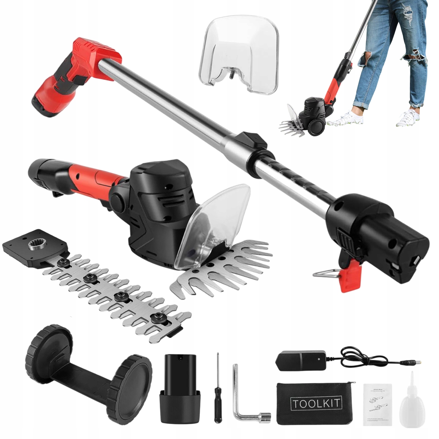 12V Akumulátorové Nůžky Na Trávy, Živý Plot, Větve, Lehké, 1,5 M