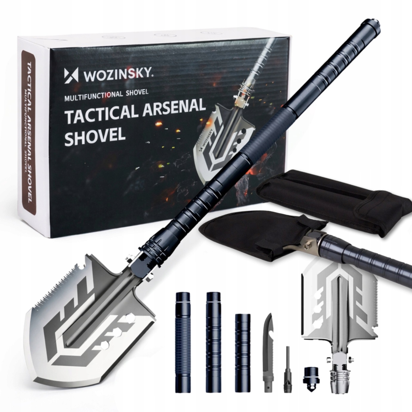 Saperka Składana Wojskowa Wielofunkcyjna Survival Bushcraft Polowa Noż
