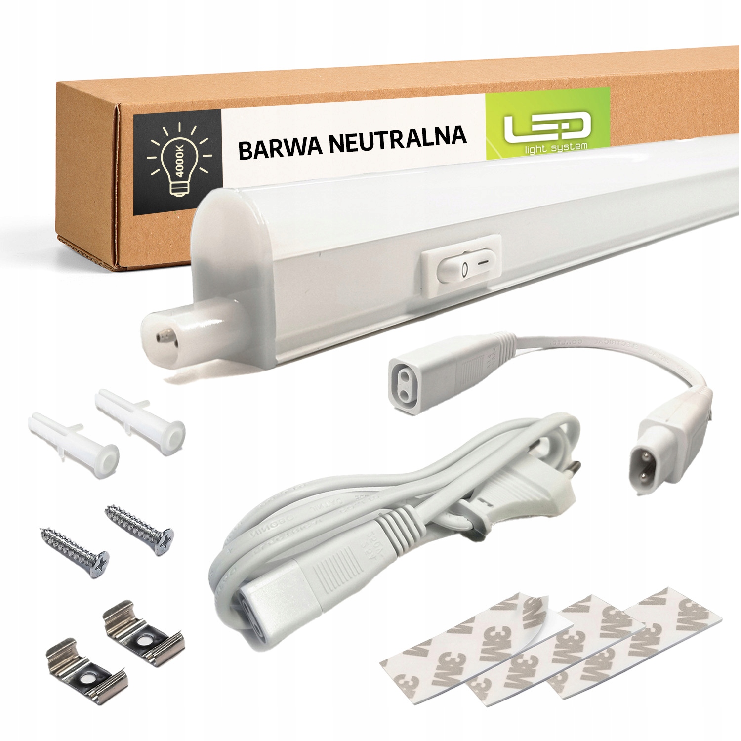 Oprawa Kuchenna Lampka Podszafkowa Listwa LED Meblowa - 60cm, 8W Neutralna