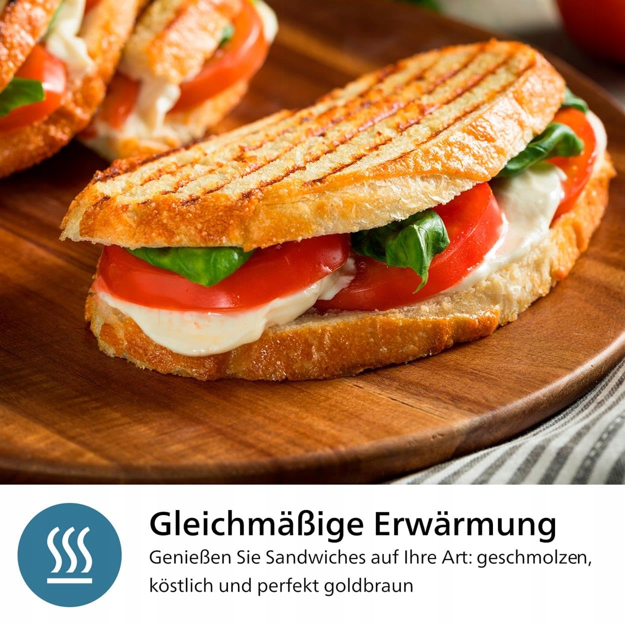 PHILIPS Opiekacz 5000 Seria 750W Panini Gofry Kanapki Czarny Srebrny — miniatura 4