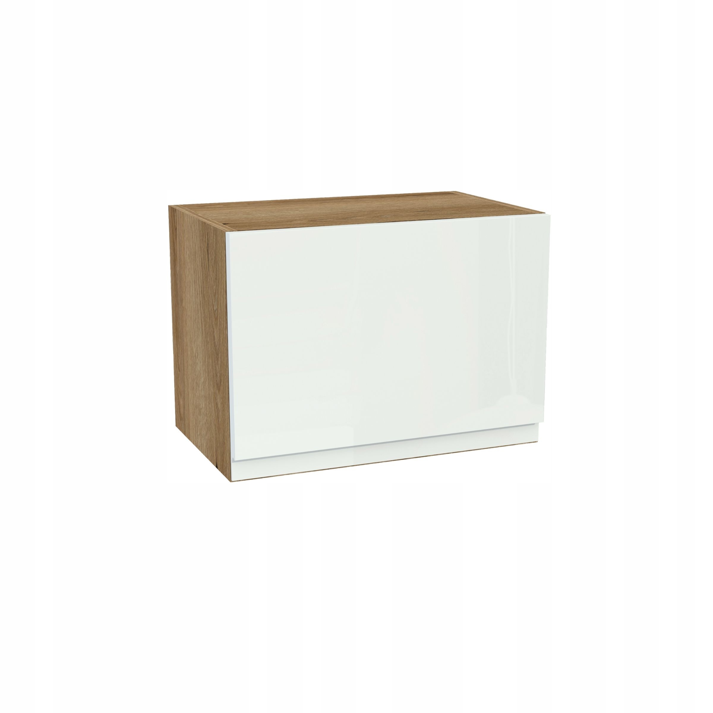 Horní digestořová skříňka 50/36 Frezo Dub Evoke přední Bezúchytková Bílá Lesk