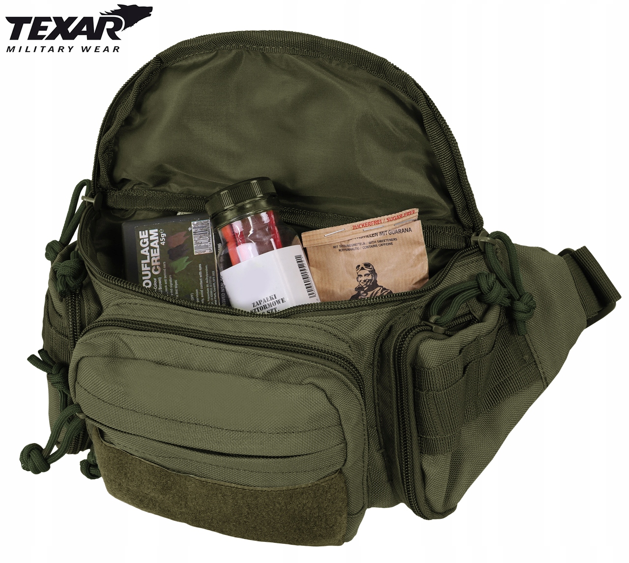 NERKA TEXAR TORBA BIODROWA NA PAS MOLLE OLIVE Liczba komór 1