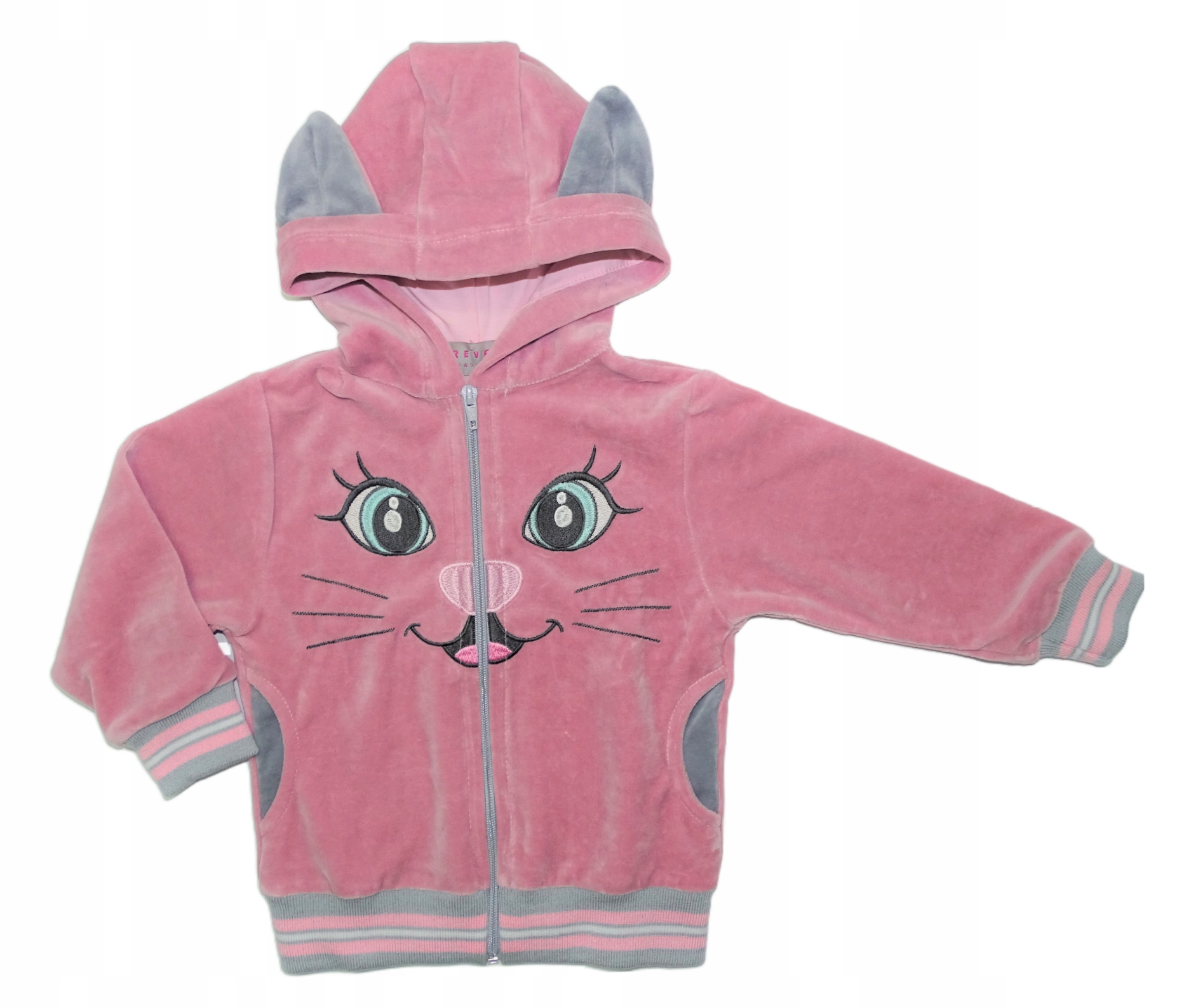 WELUROWY dres dla DZIEWCZYNKI z kotkiem REVAJ 110 RÓŻOWY PL Marka Revaj