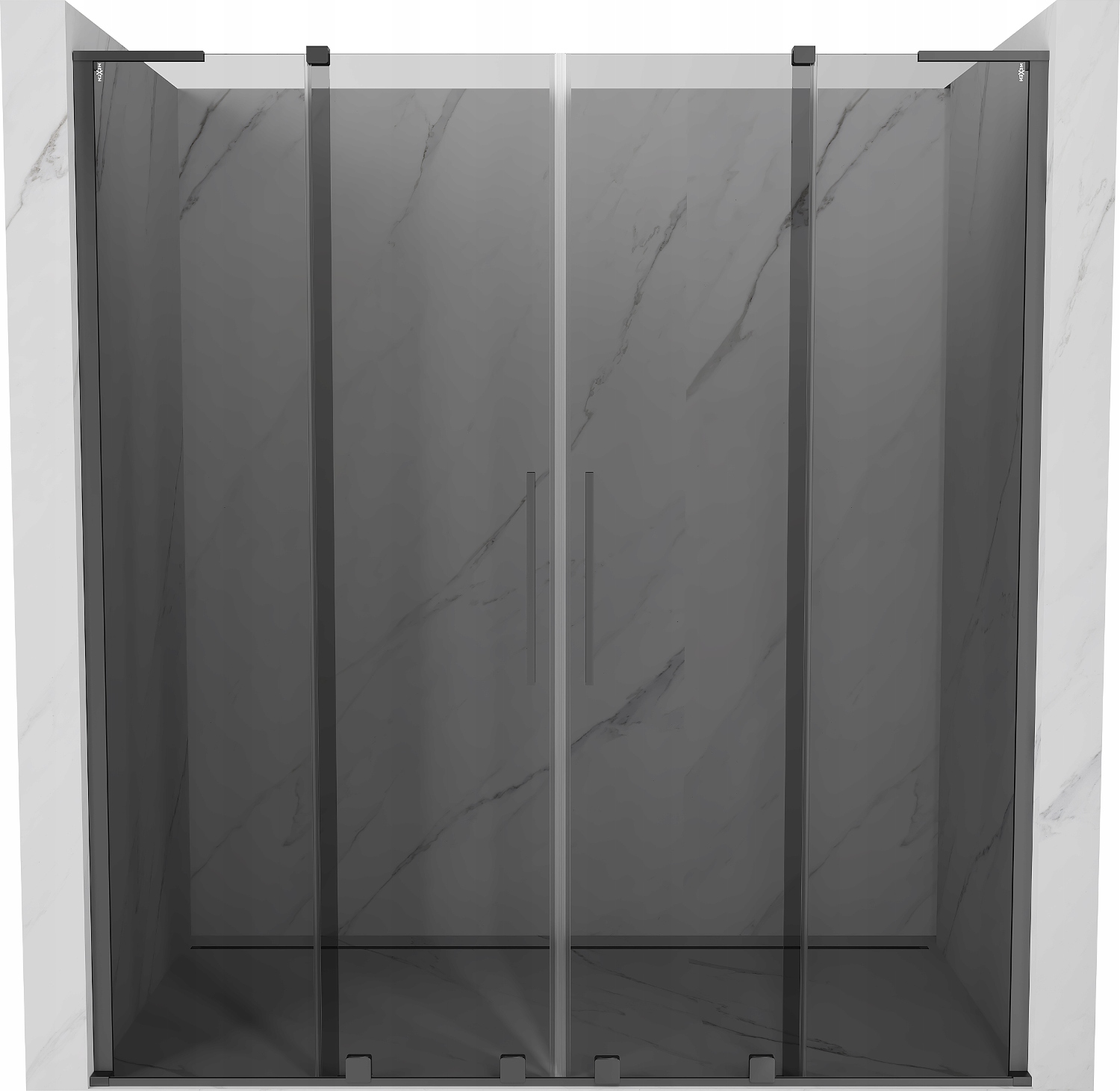 Mexen Velar L Duo 180cm Posuvné Sprchové Dveře, Grafit Gun Metal