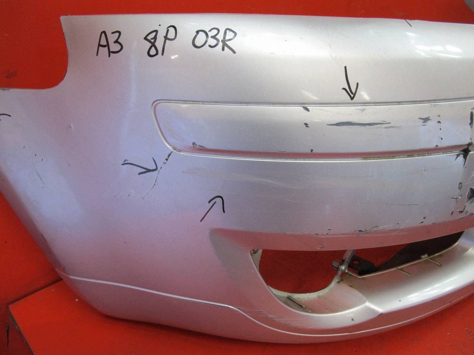 AUDI A3 8P 03- bumper front front SREBRNY LY7W small grill