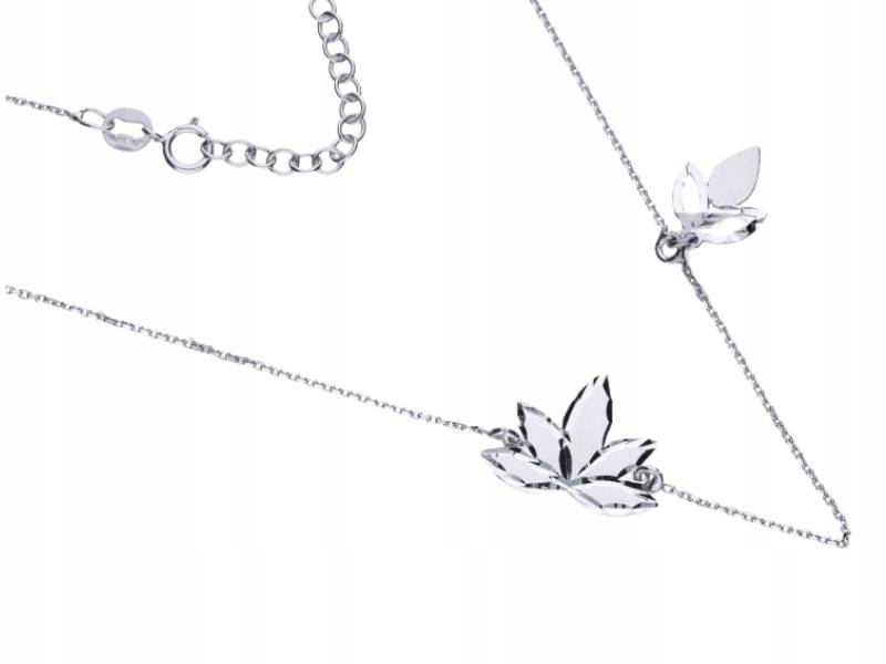 Stříbrný náhrdelník 925, přívěsek s listem a přívěskem, módní vzor jako dárek
