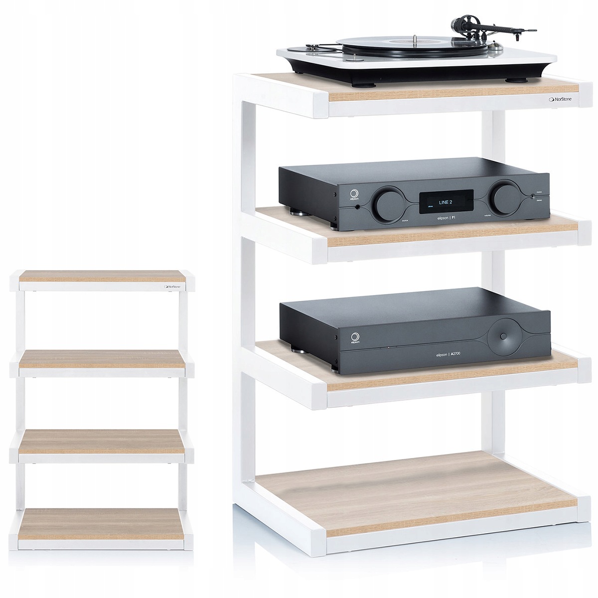Norstone Esse Hifi Stolik Rtv Hi-Fi Audio 570 x 860 x 400 mm White Satin