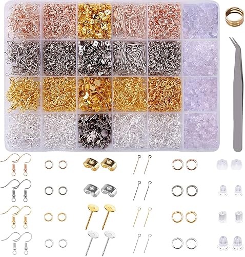 Sada Na Výrobu Náušnic 3600 Ks Metal Diy Pro Začátečníky