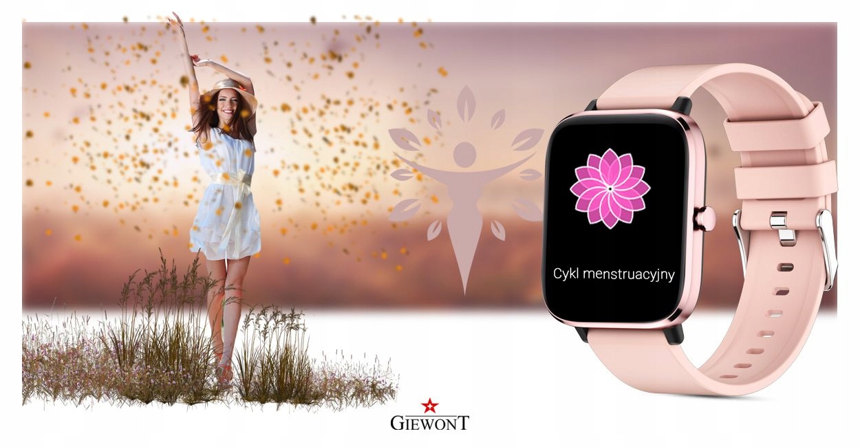 Smartwatch Giewont GW230-1 Różowe Złoto-Różowy Długość paska / bransolety 256 mm