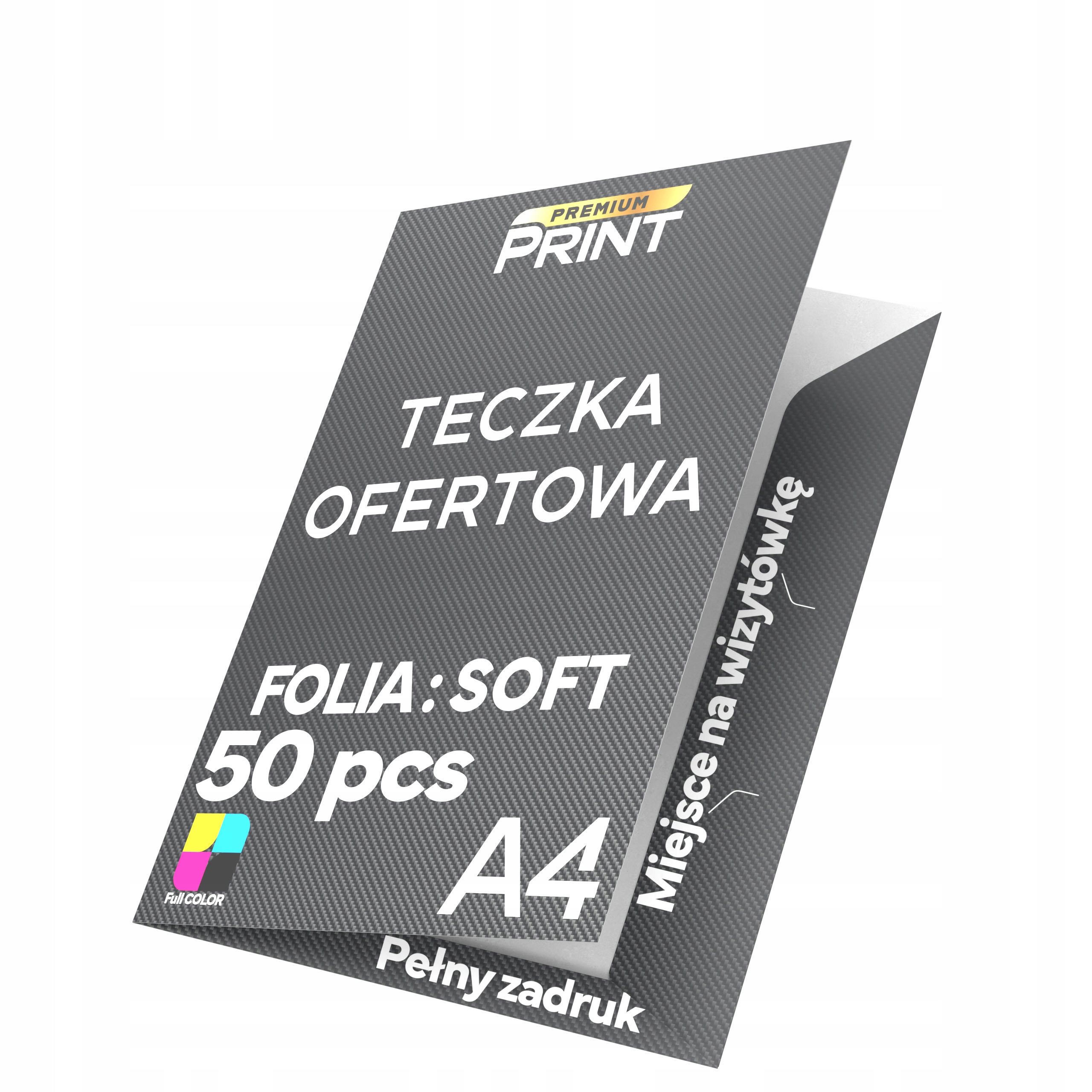 Teczki ofertowe 50szt folia soft touch teczka firmowa foliowane A4 +Kreator