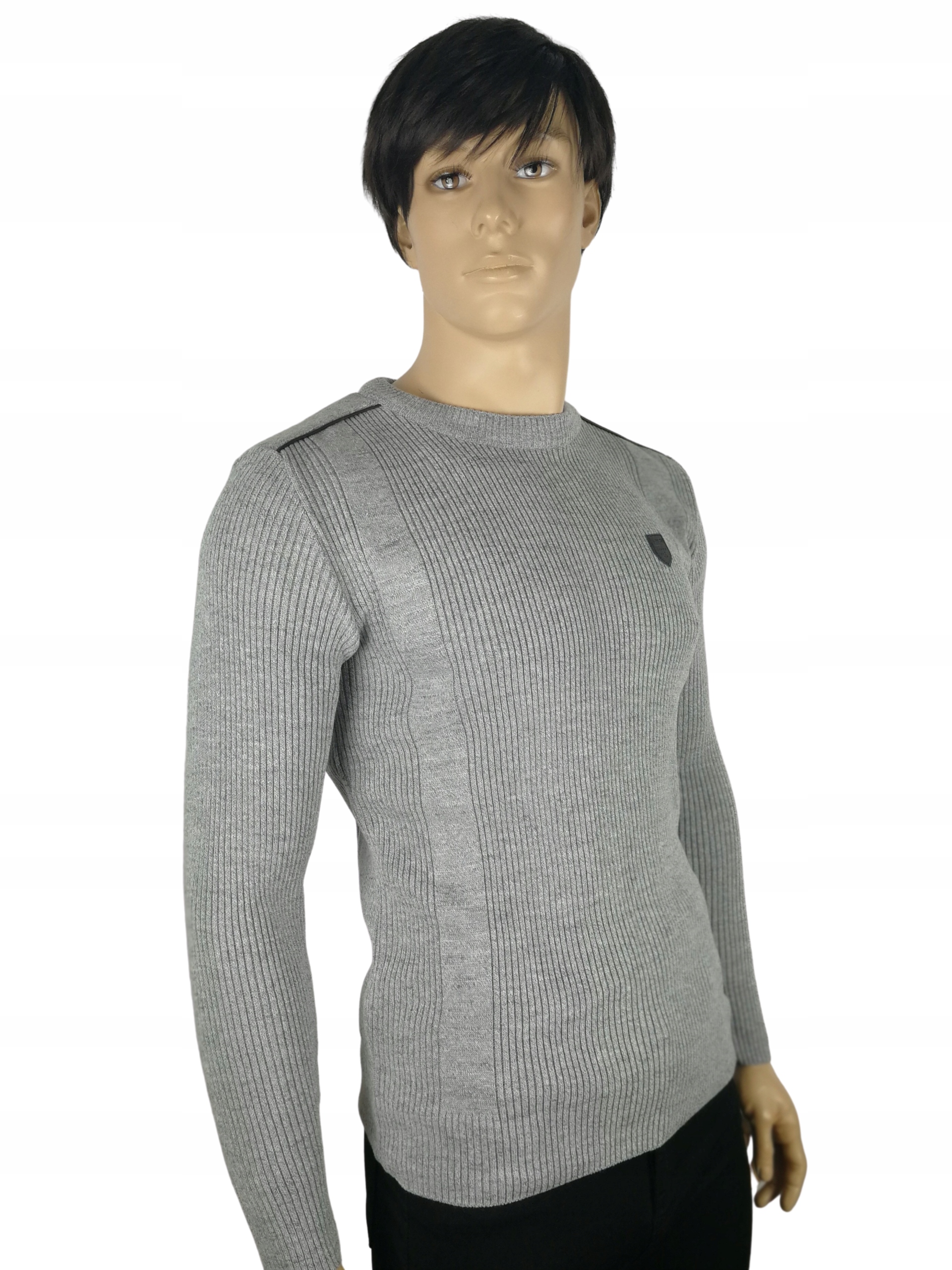 

sweter slim N81pg Produkt Polski szary XXL