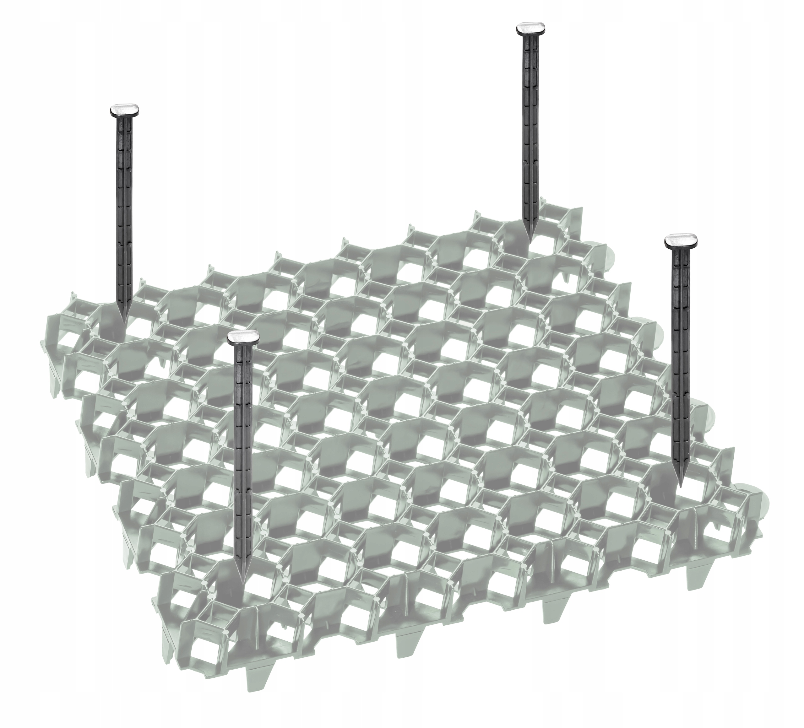12x Kratka trawnikowa ZIELONA 50x50x4 cm + 48kotwy Szerokość produktu 50 cm