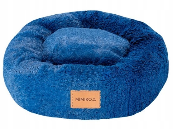 Levně Mimiko Pets Shaggy kulatý Pelíšek M 45cm chrpově modrý