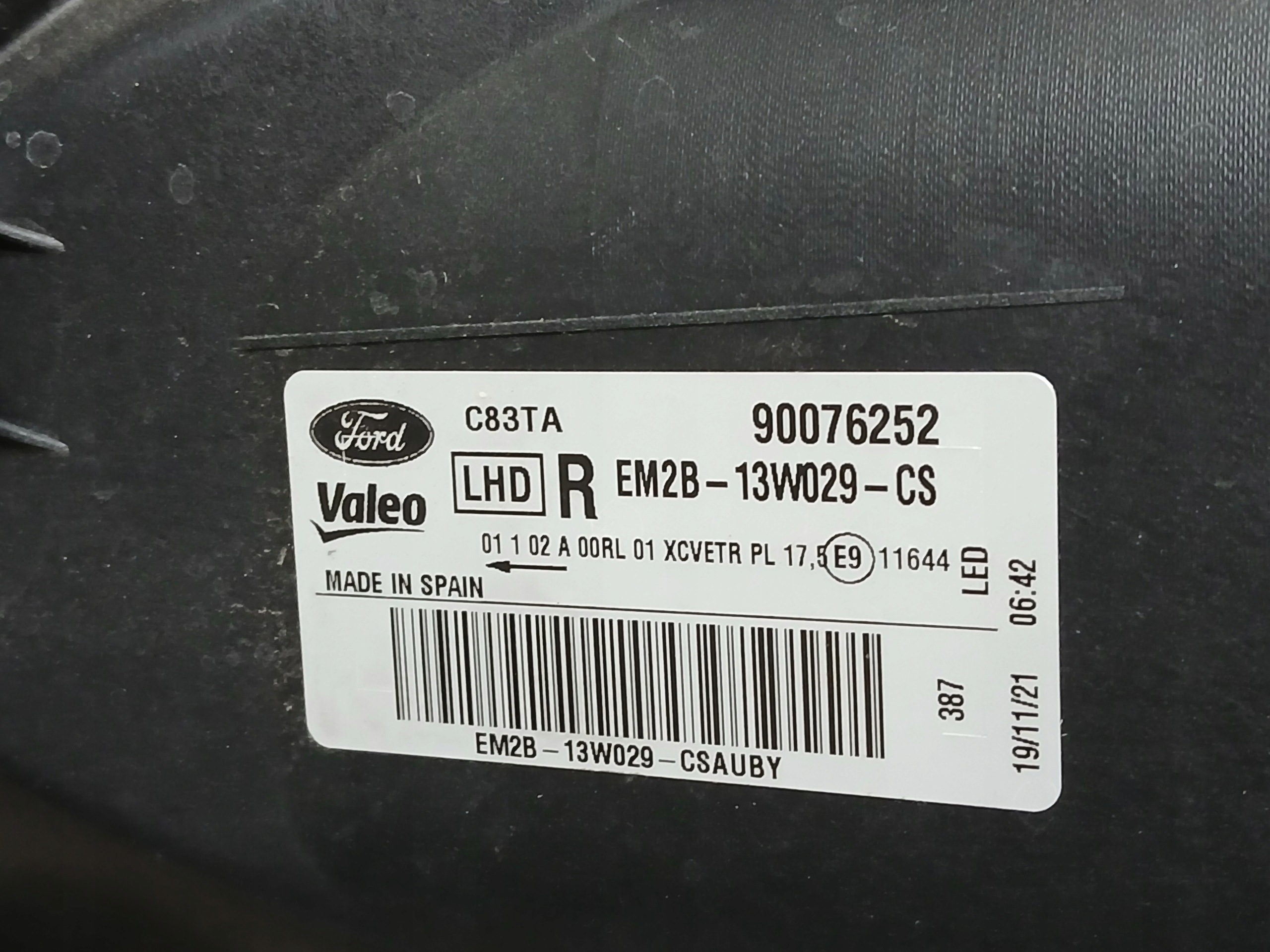 light front right FORD S MAX MK2 GALAXY MK4 15- FULL LED EM2B-13W029-CS