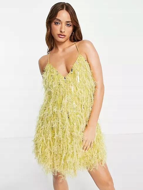 Zdobená Flitrová Šaty Sukně Střapce Edition 36 S