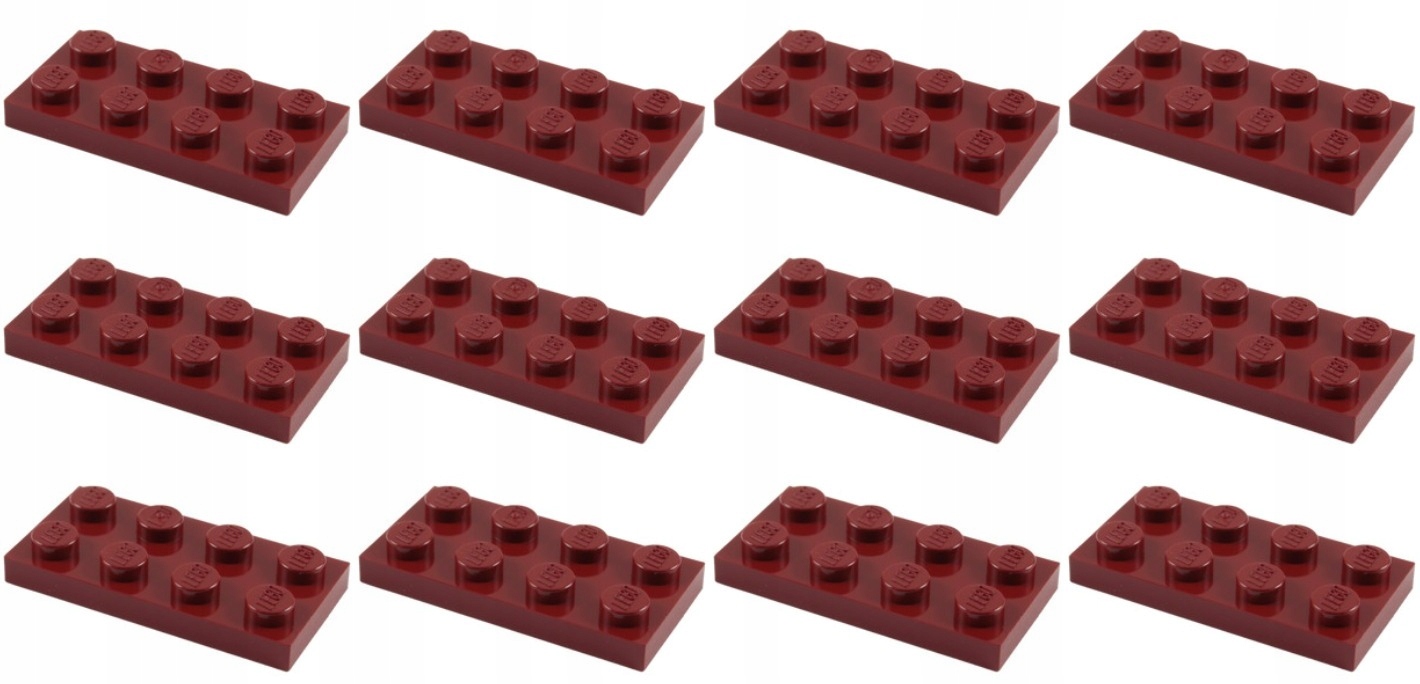 

Lego 3020 Płytka 2x4 czerwona ciemna (15g) 12 szt.