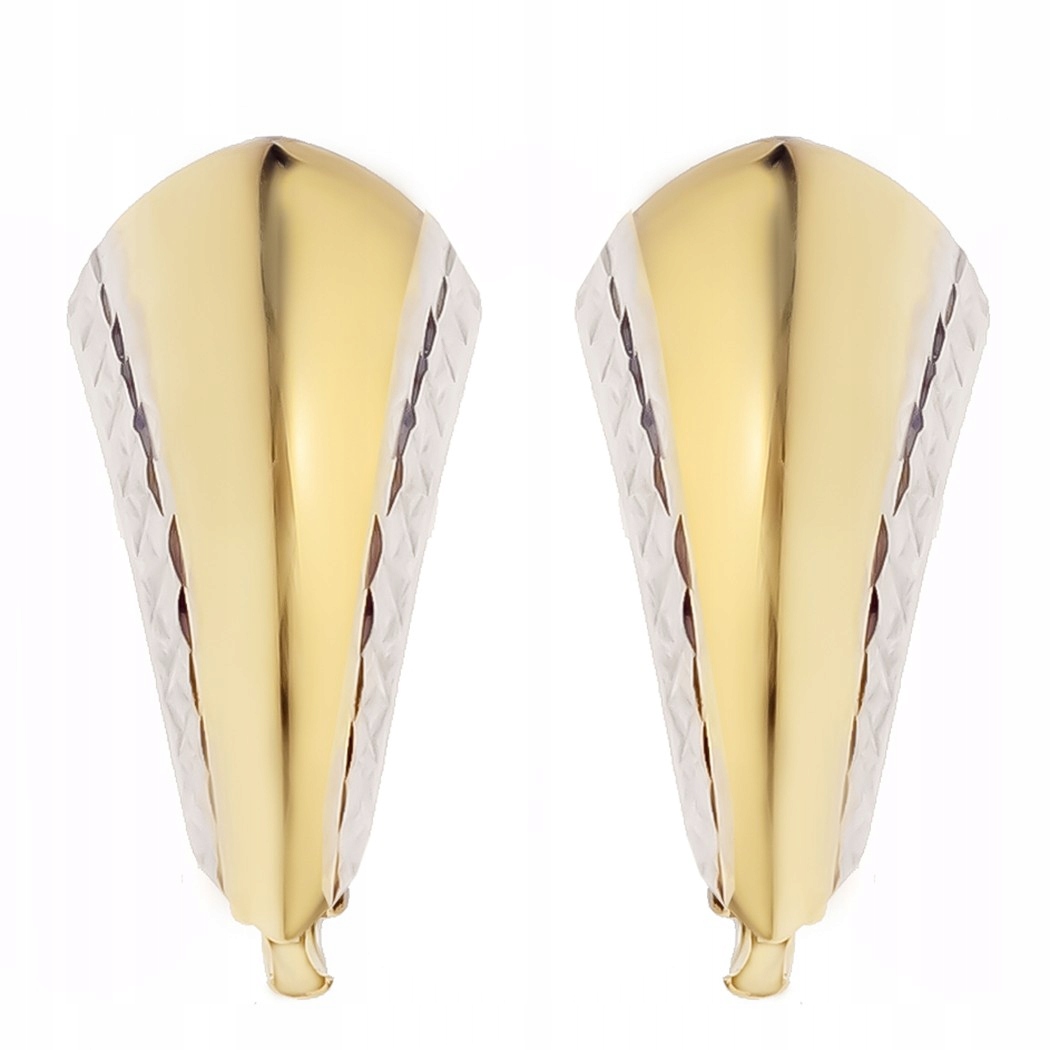 Zlaté náušnice s ozdobným frézováním