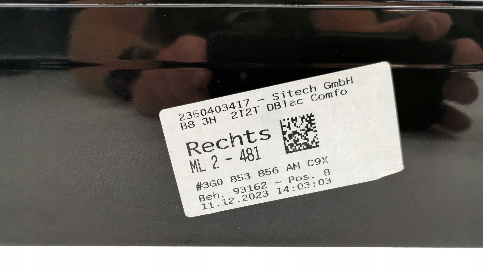 LISTWA PROGOWA PRÓG ZEWNĘTRZNY PRAWA VW PASSAT B8 3G0853856AM LC9X NOWY ORG Numer katalogowy części 3G0853856AM