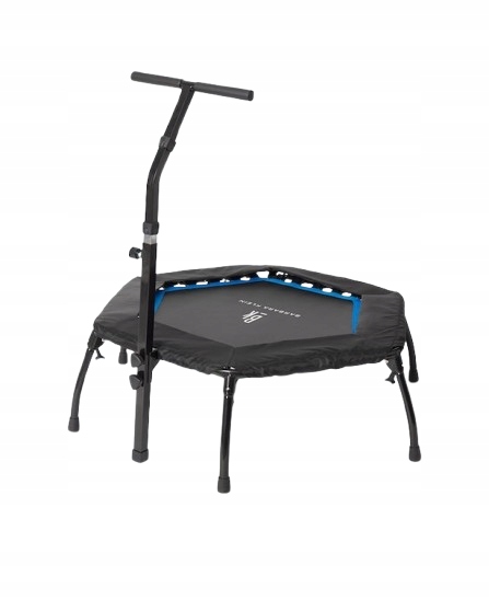 Trampolina fitness domowa sześciokątna z uchwytem składana 150kg regulowana