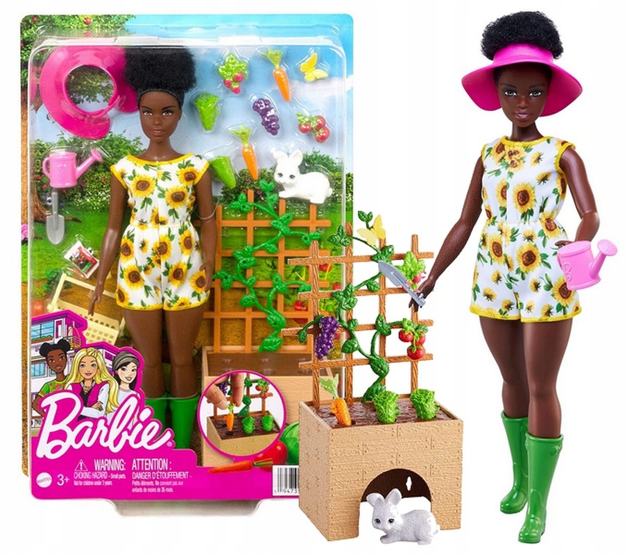

Lalka Barbie W Ogródku ogrodniczka z króliczkiem