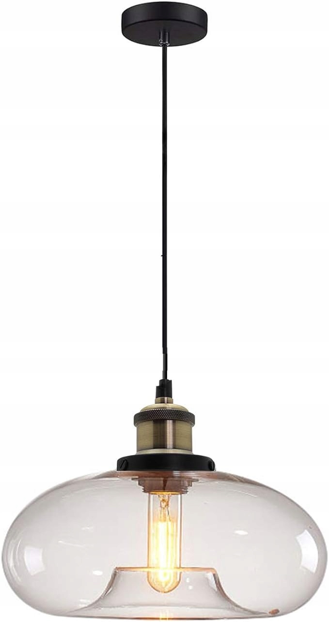 Závěsná lampa Vintage starožitného bronzu je průhledný