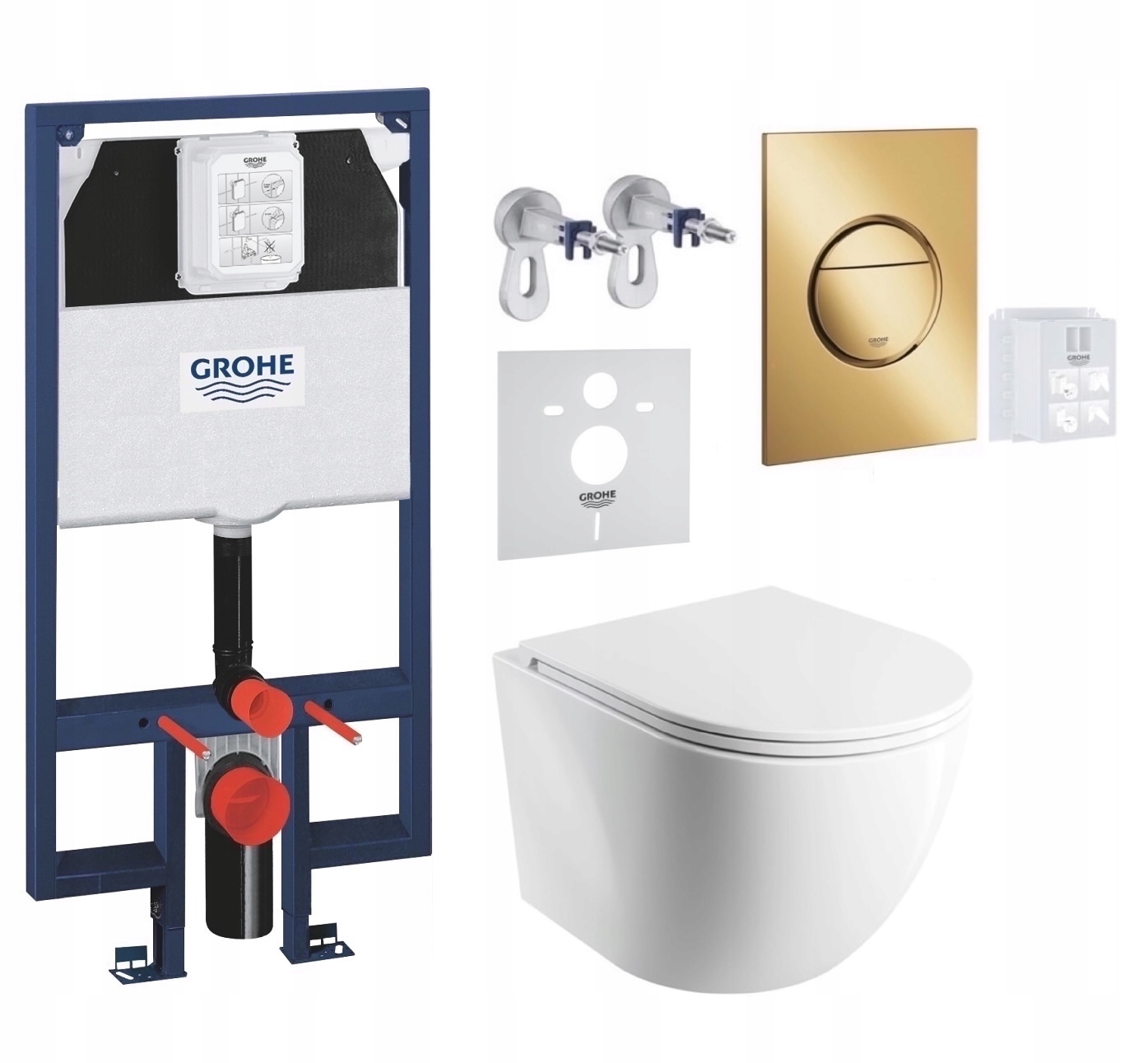 7v1 Wc Sada, Stelaz Grohe Slim Wc Miska Rim Silent Omnires Tlačidlo