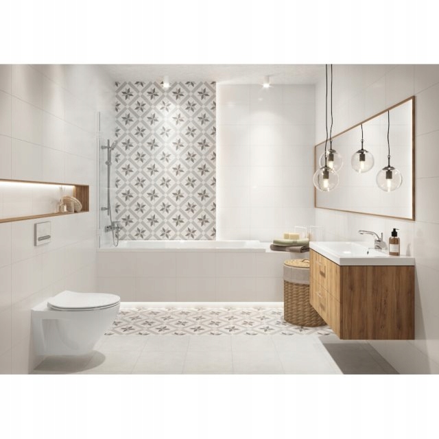 Gres PATCHWORK jasny szary dekor 30x30 CERSANIT Typ gres