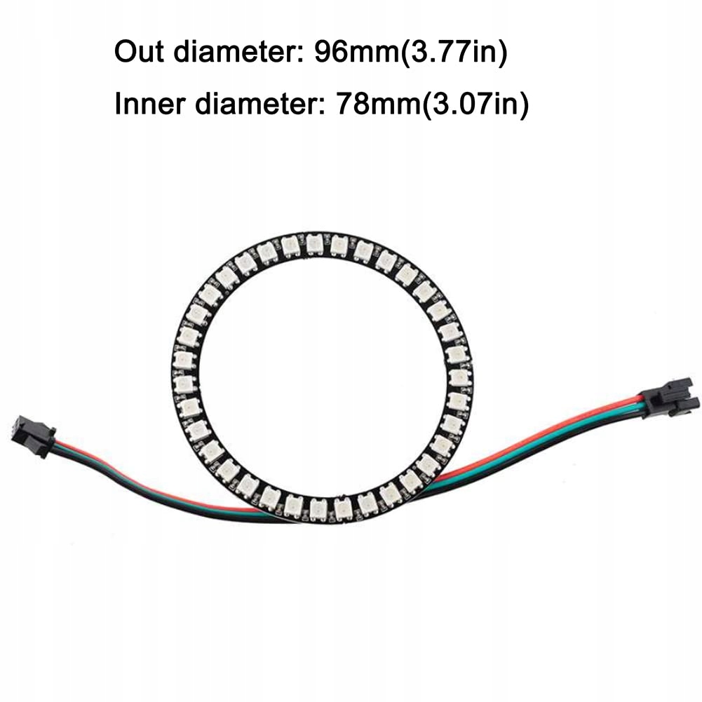 SPARKLEIOT Adresowalny Pierścień LED WS2812B 35 Diod RGB 5050 DC5V — miniatura 3