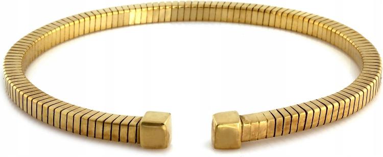 Stříbrný náramek 925, tuhý, pozlacený, r18 cm, bangla elegantní, módní