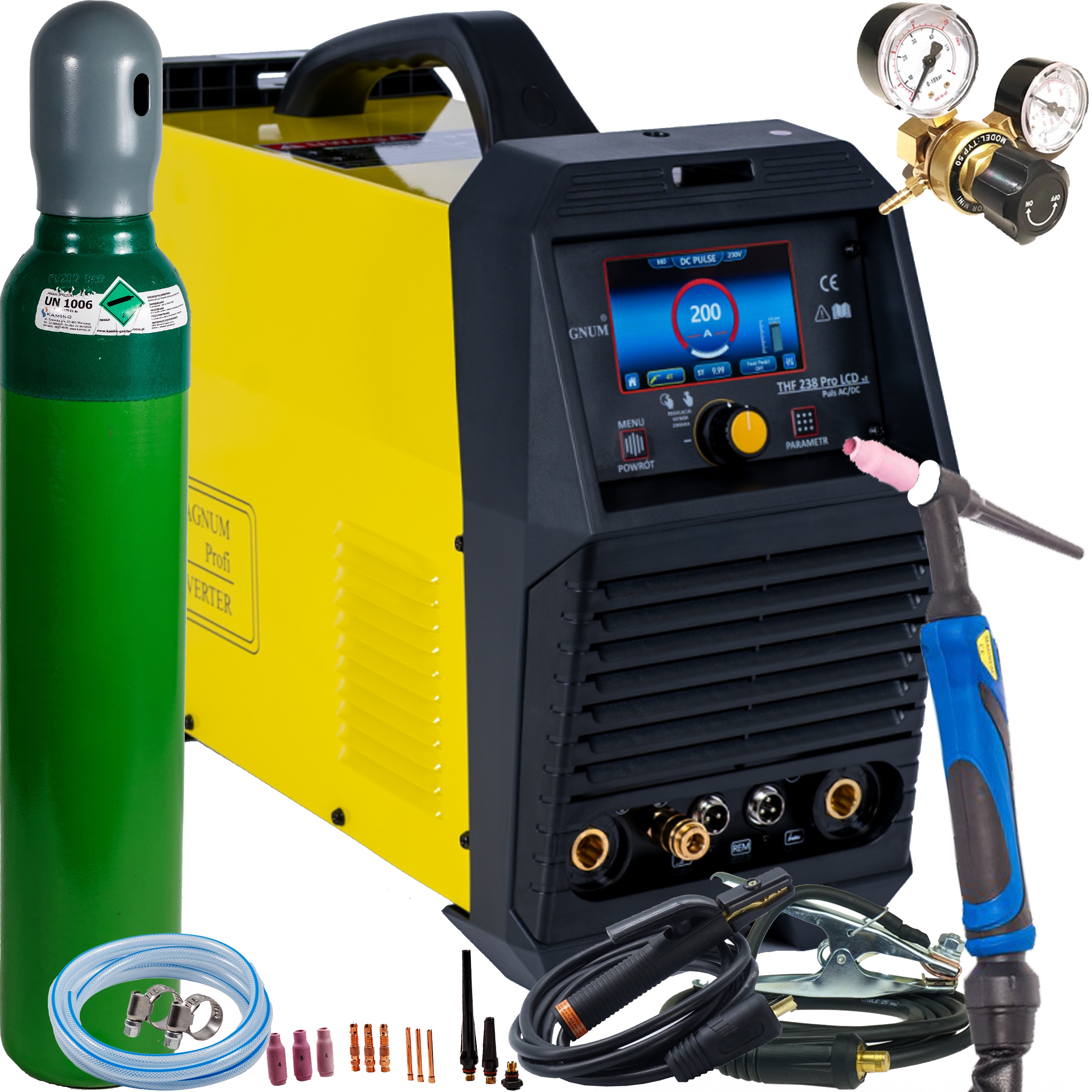 Tig hliníková svářečka Acdc Magnum 238 Pro LCD V2 200A Spot Puls Set 3