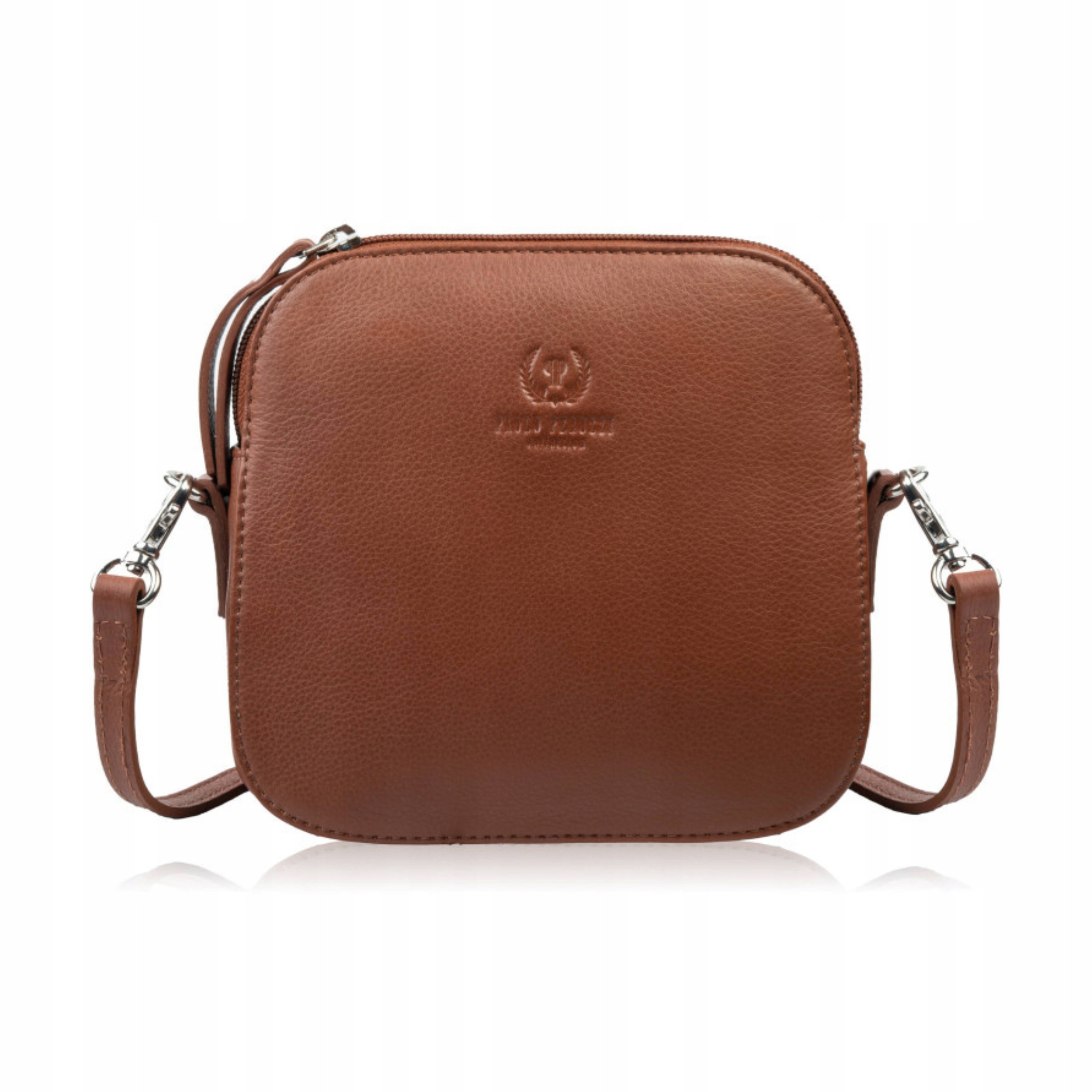 Malá dámská kabelka přes rameno Crossbody Kožená Paolo Peruzzi Koniaková