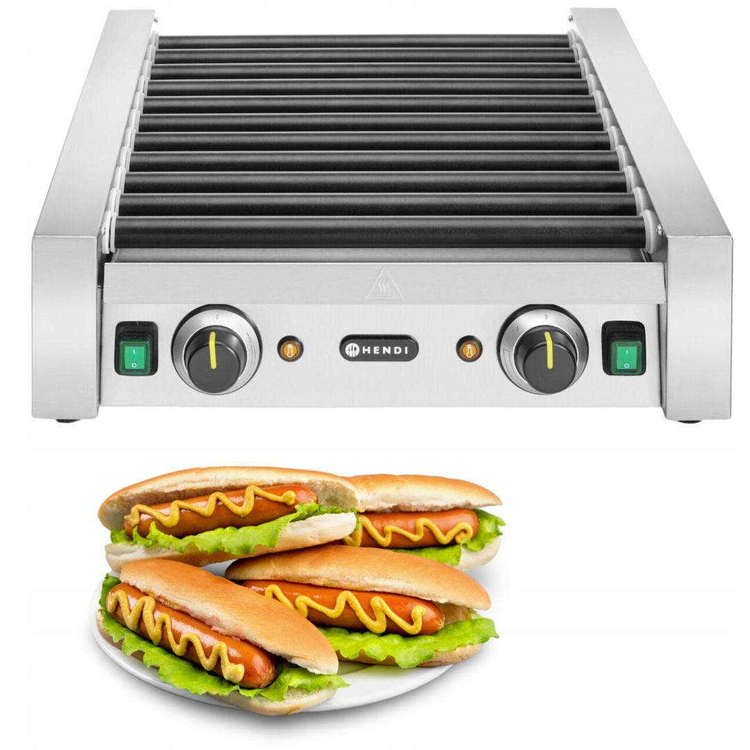Podgrzewacz Grill Rolkowy Do Parówek 11 Rolek Hendi 268704
