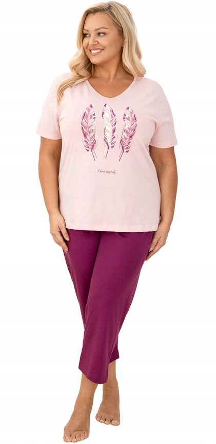 Regina Dámské Pyžamo 742 Růžová Bavlna 5XL/50