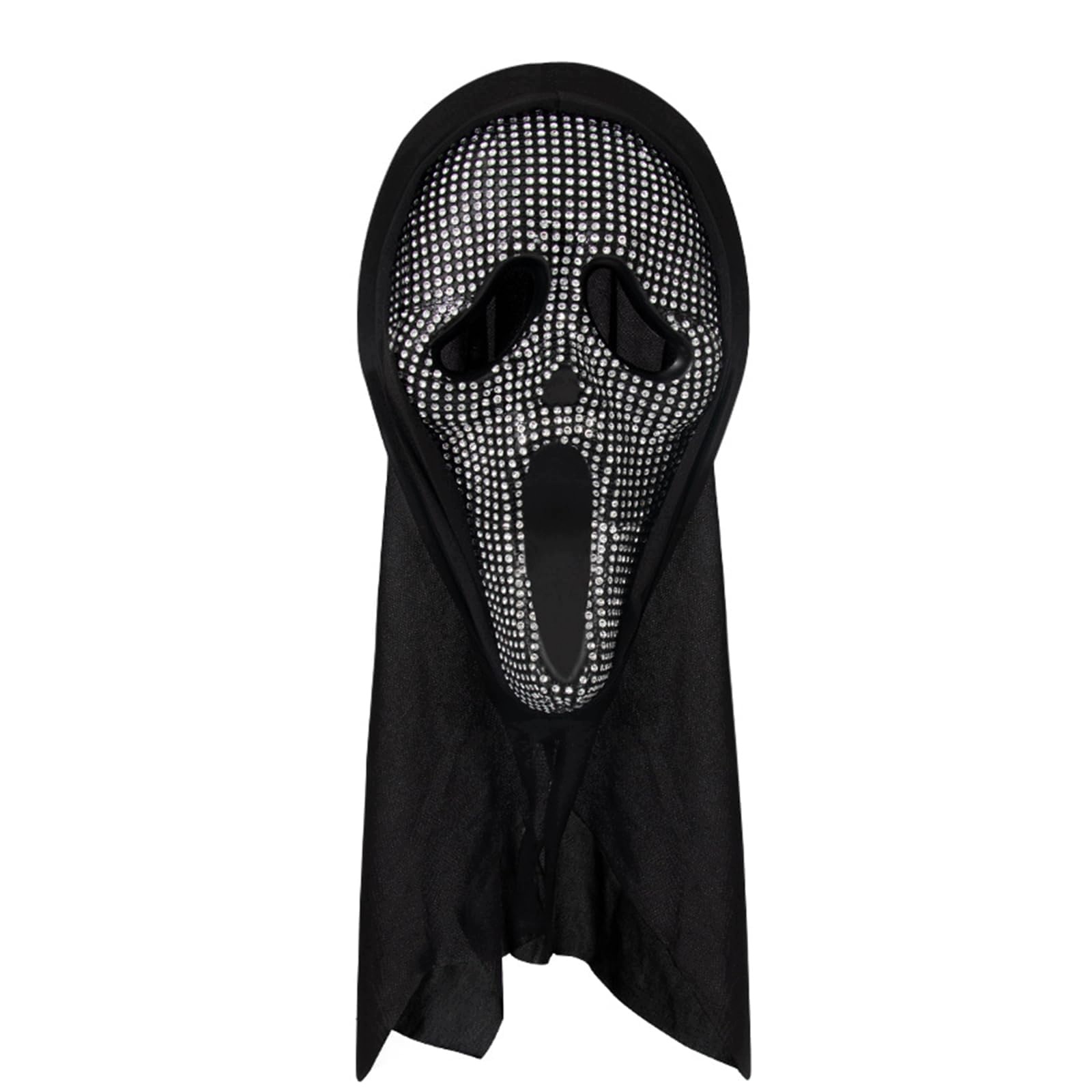 Maska Ducha Halloween Černá S Krystaly A Voálem Horor Karneval